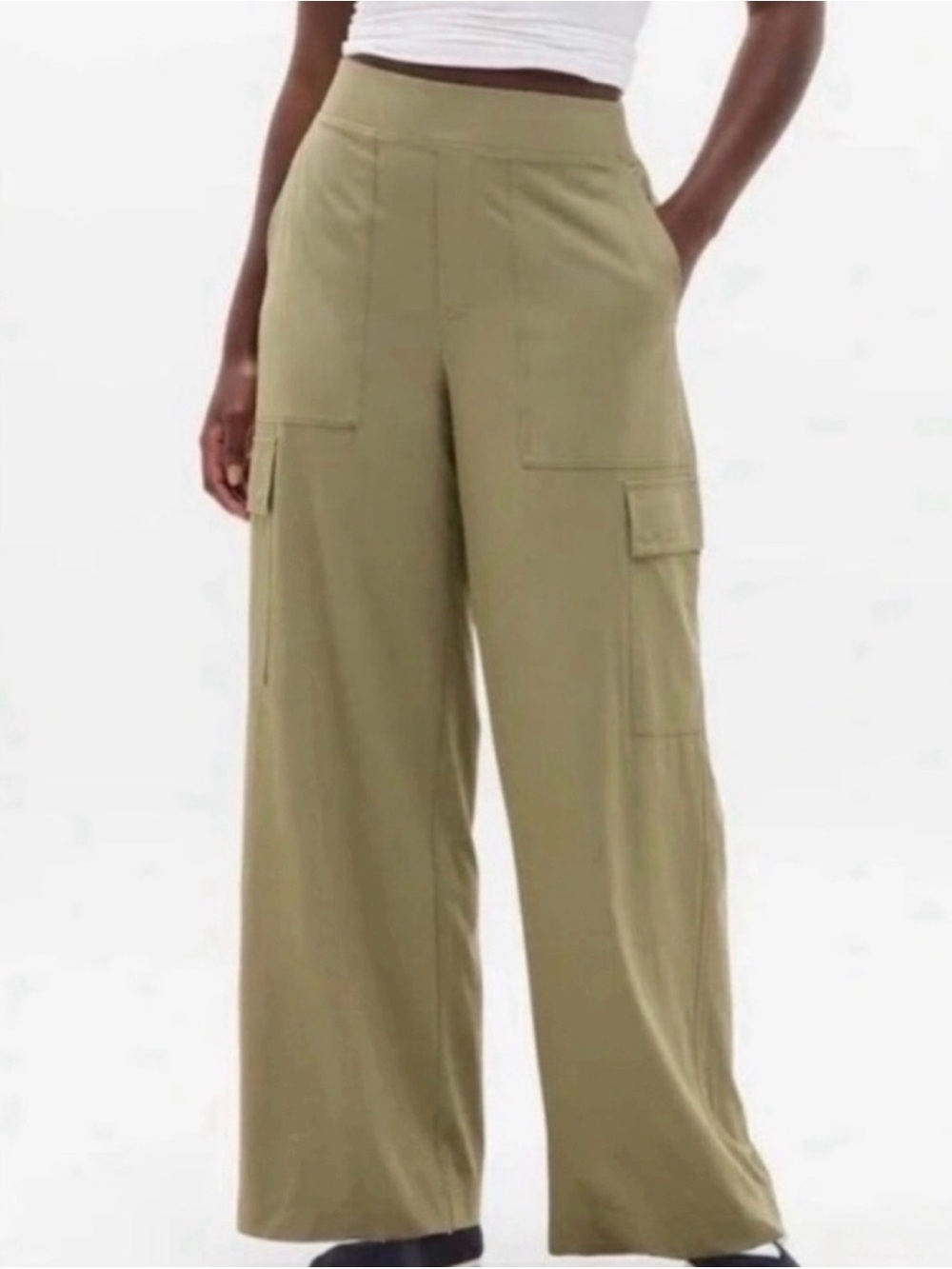 Athleta Brooklyn Heights Olive Wide-Leg Cargo Pants